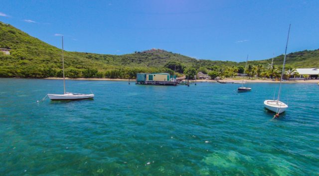All beaches are public in the U.S. Virgin Islands, but the castle comes with this jetty and beach area right next to the St. Croix Yacht Club