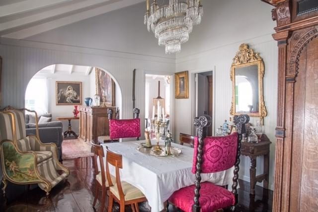 Dining room inside Convent Cottage, Saba