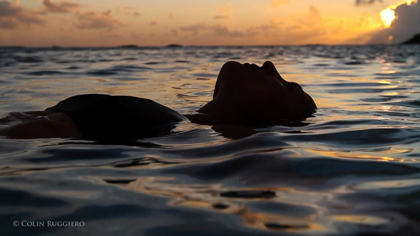 Exuma sunset floating