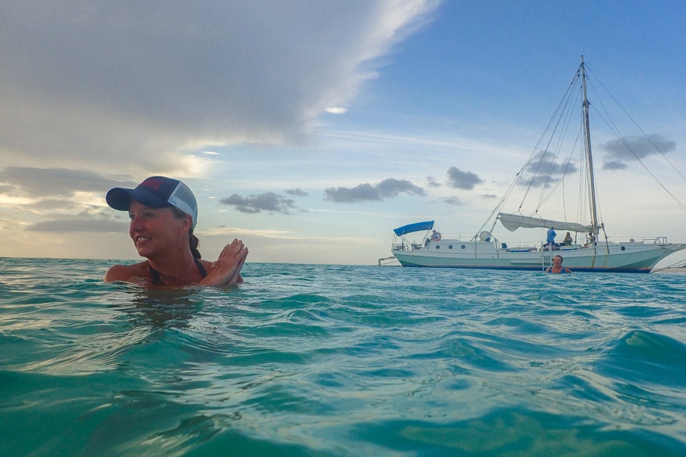 Julia Maximo in her happy place in the Turks and Caicos