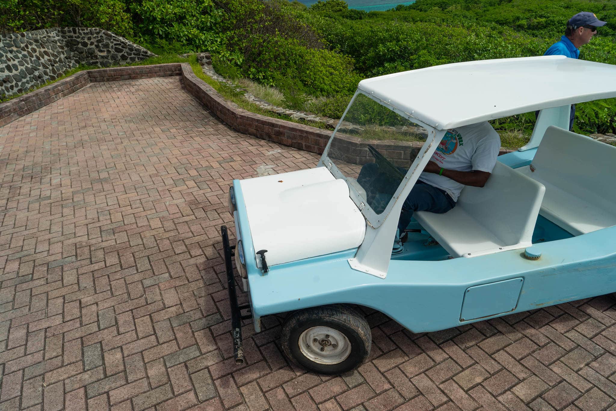 How do you get around your private island? By vintage Mini Moke, of course!
