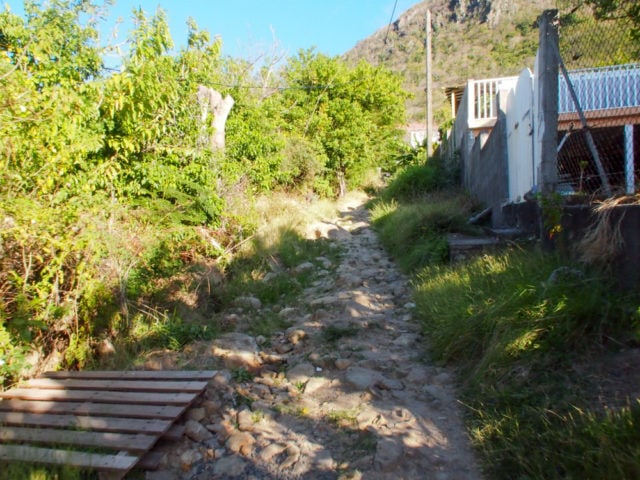 Path between the houses to Pain de Sucre, Guadeloupe
