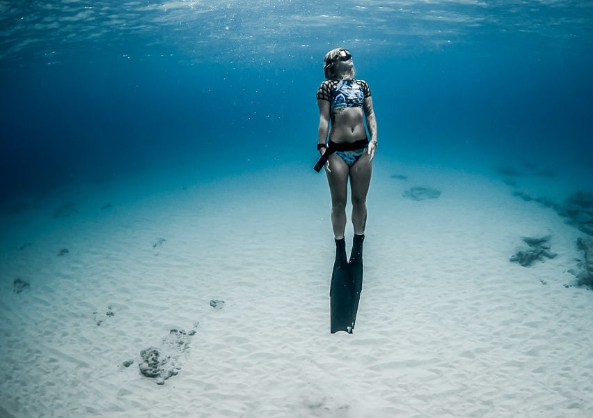 Heading up for air in The Bahamas | Credit: Zach Stadler