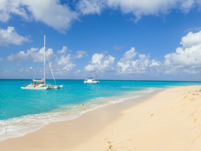 Anchored off Turtle Beach