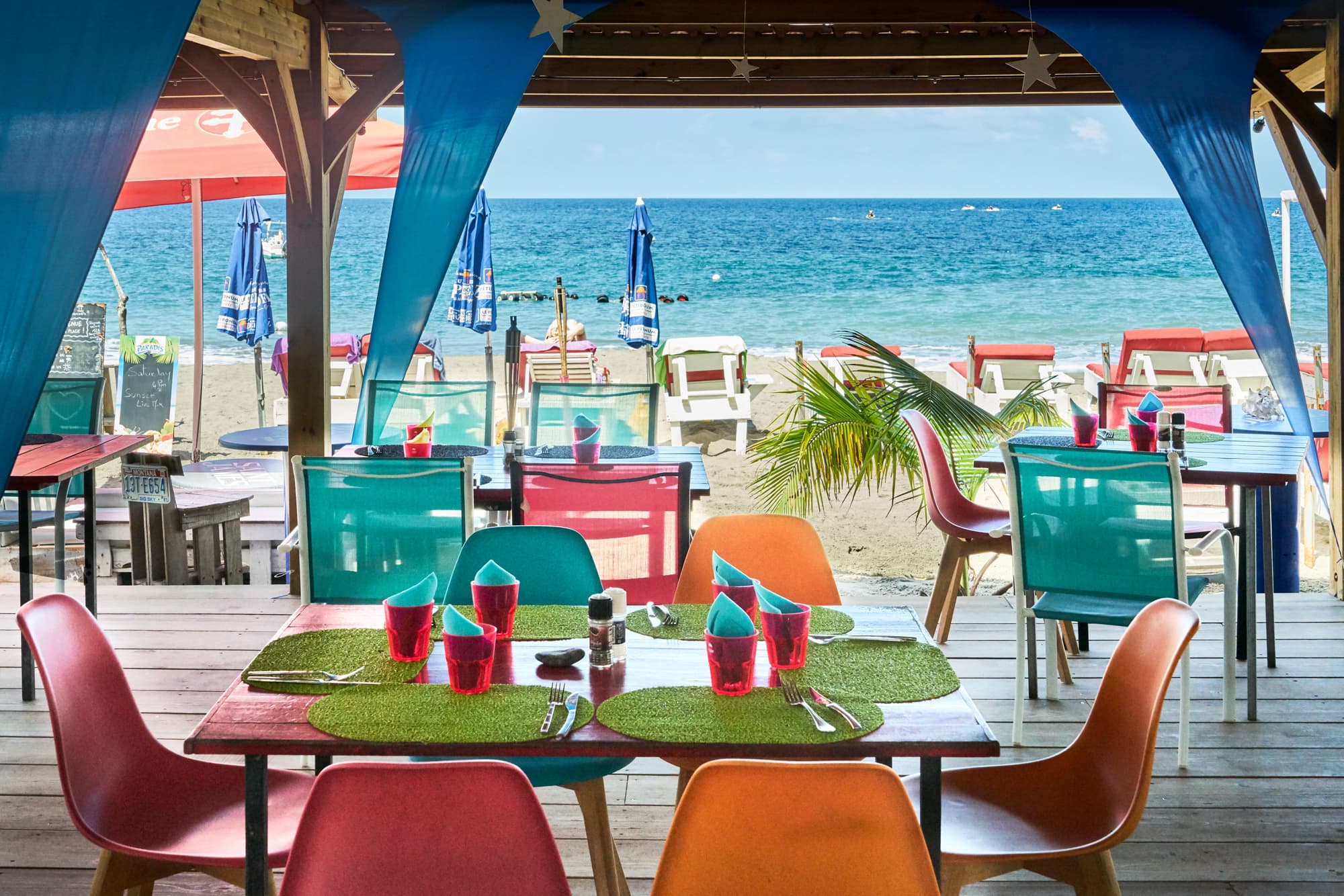 Seaside dining at Le Petibonum, Martinique