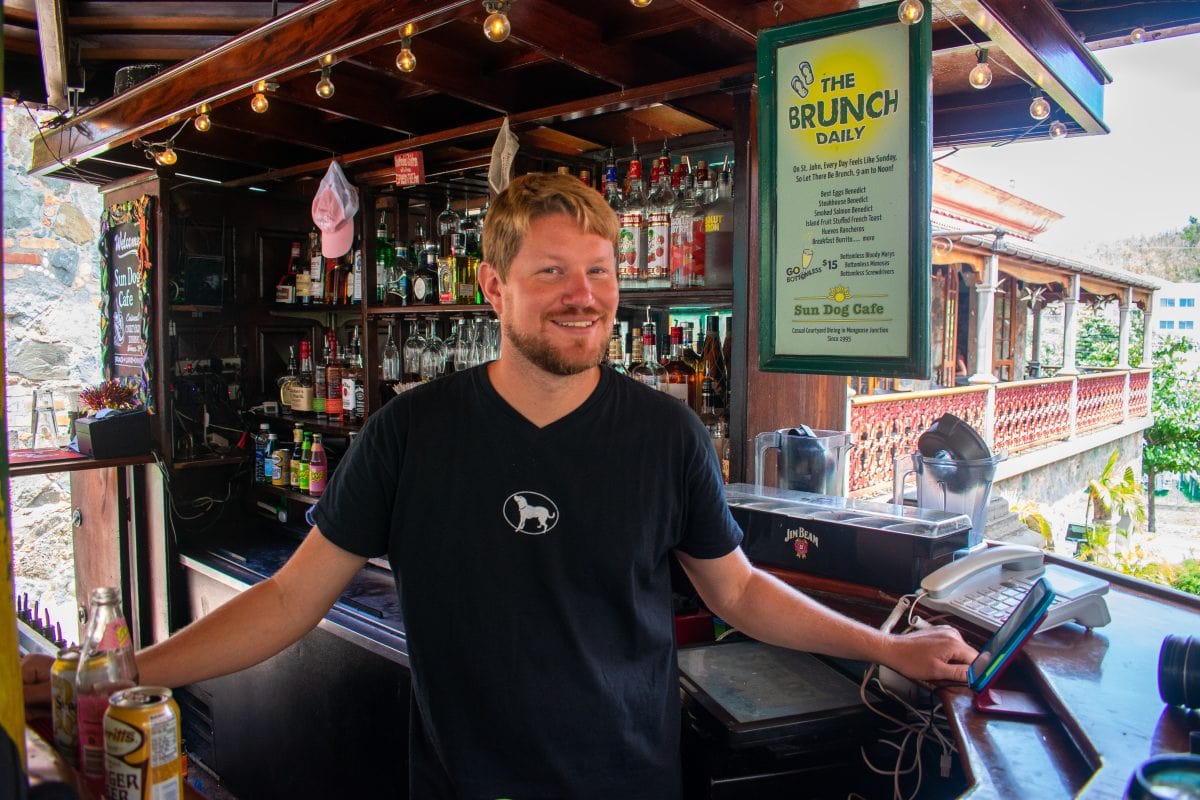 This is the coolest guy in Cruz Bay You'll never guess why...