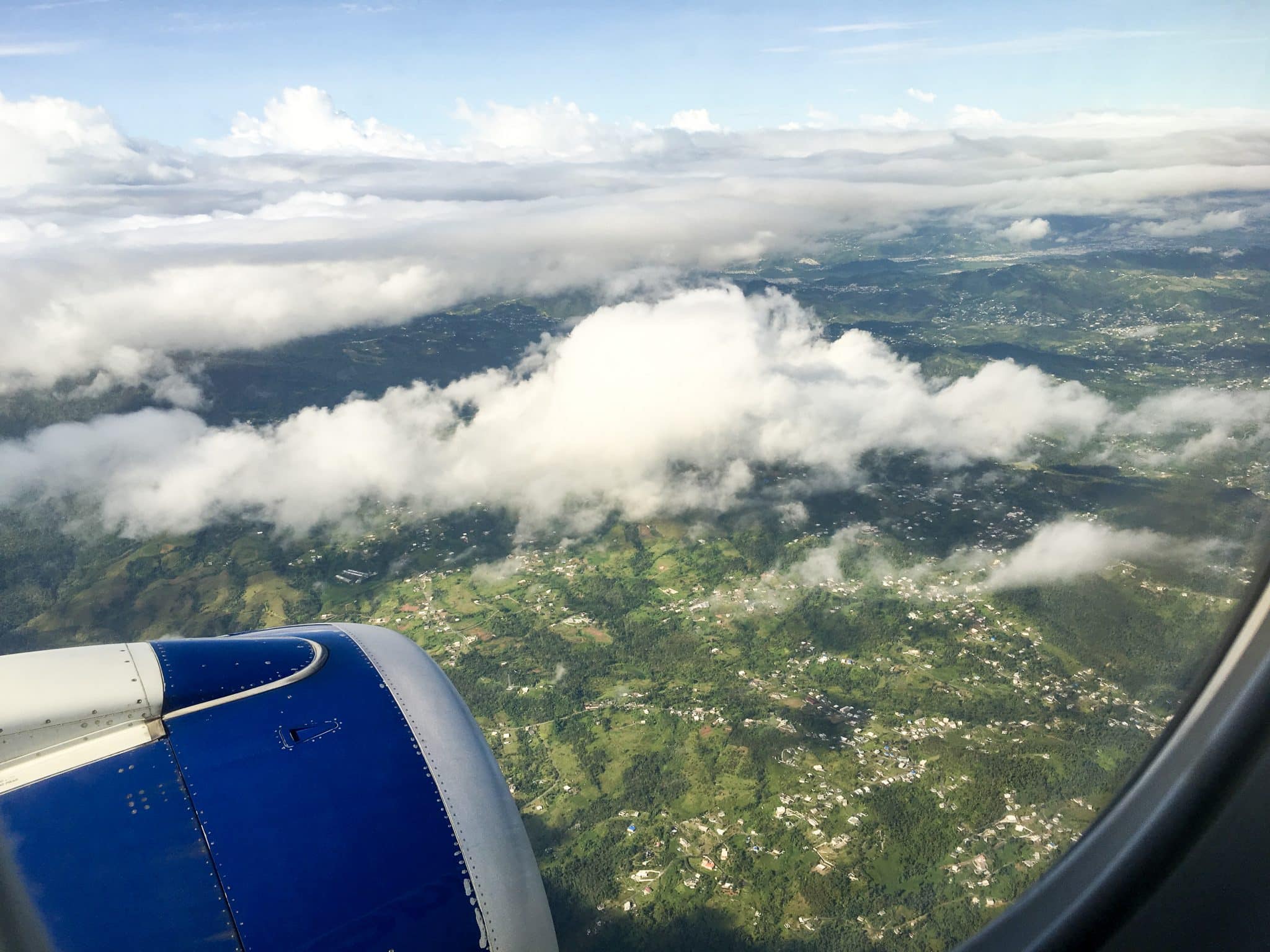 Flying over Puerto Rico