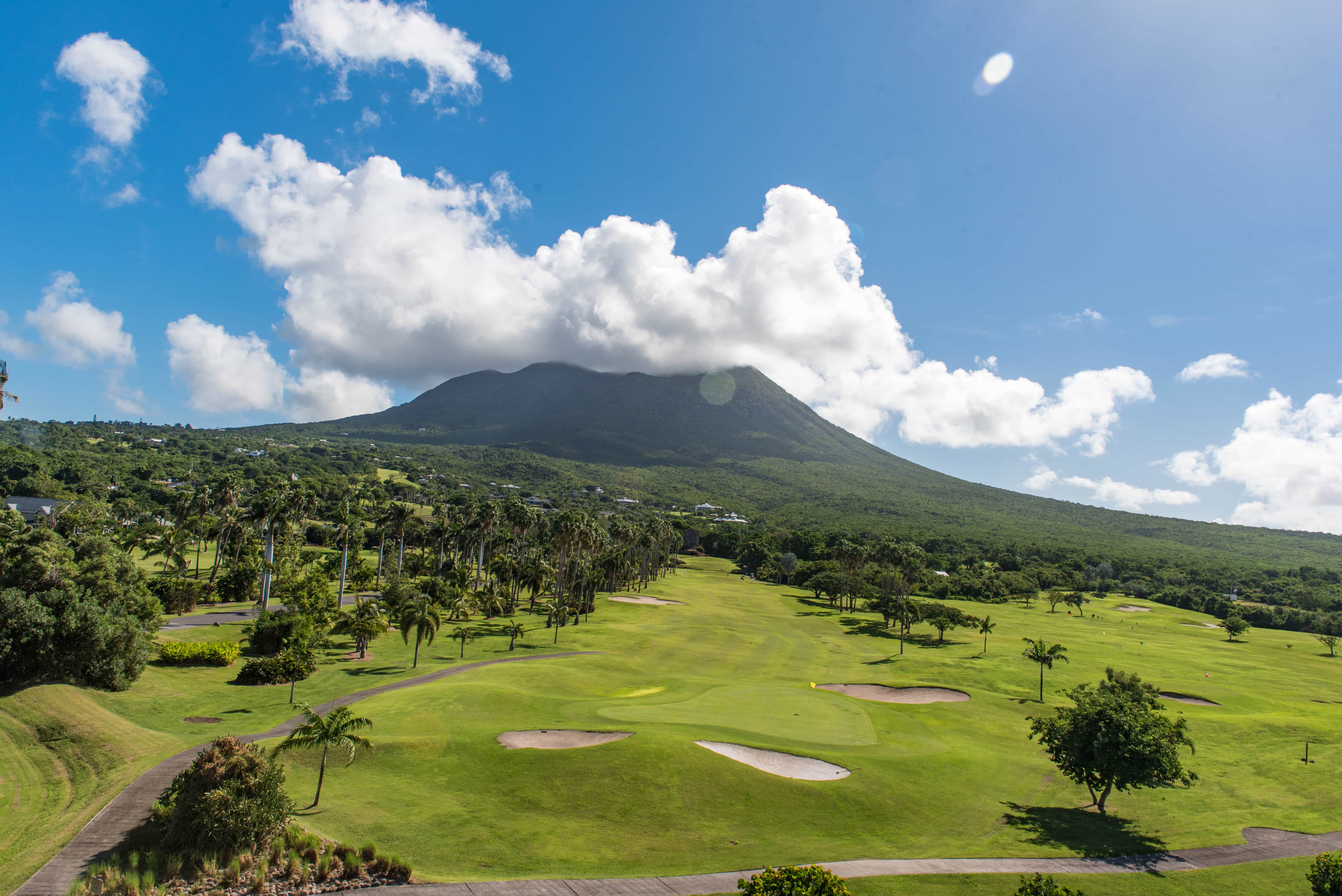 If golf is your thing, how about playing in the shadow of this volcano?