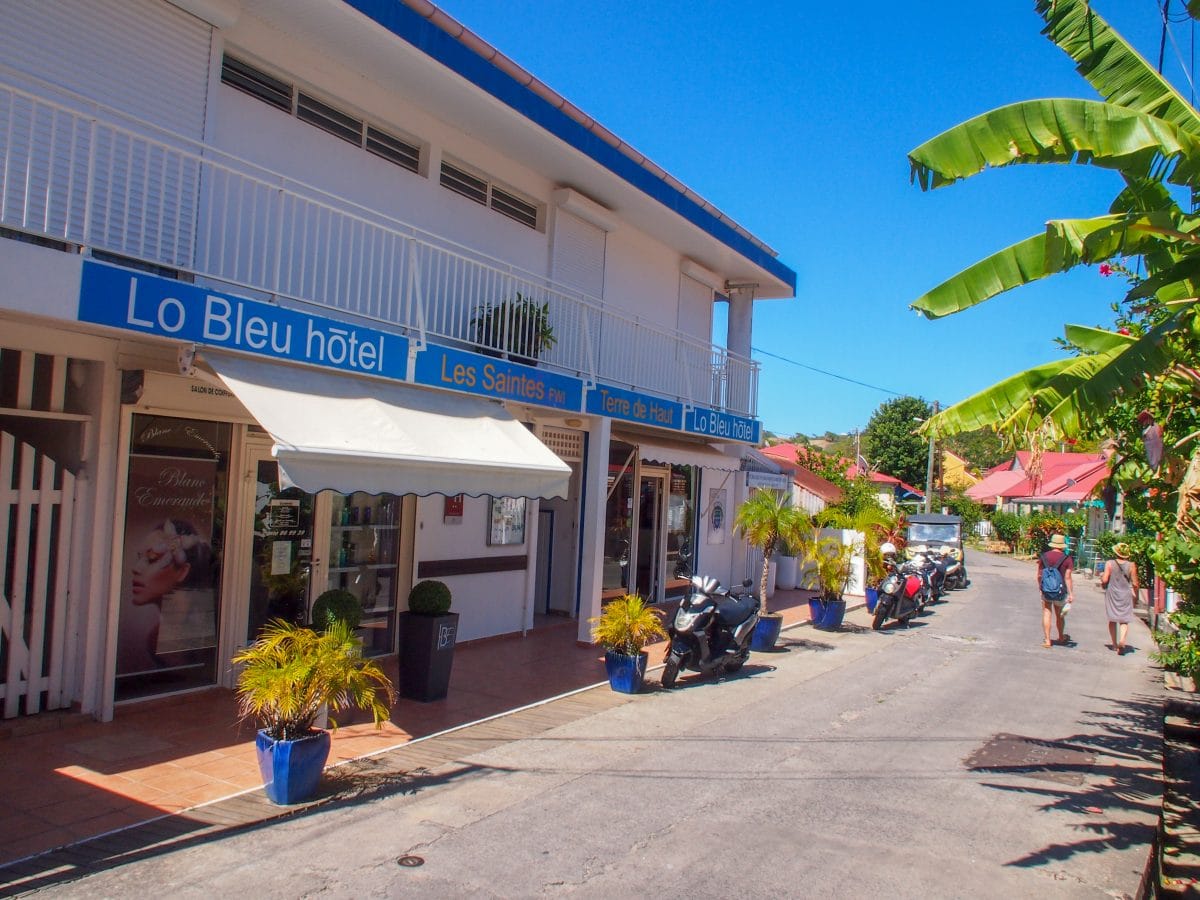 Hotel LoBleu from the street in Terre-de-Haut, Guadeloupe | SBPR