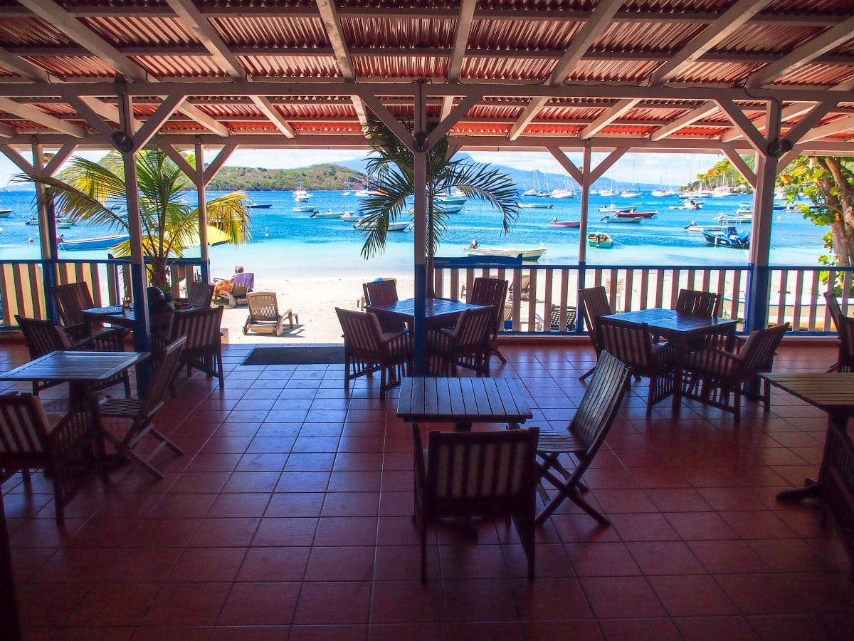 Beachfront Deck at Hotel Lo Bleu in Terre-de-Haut, Guadeloupe | SBPR