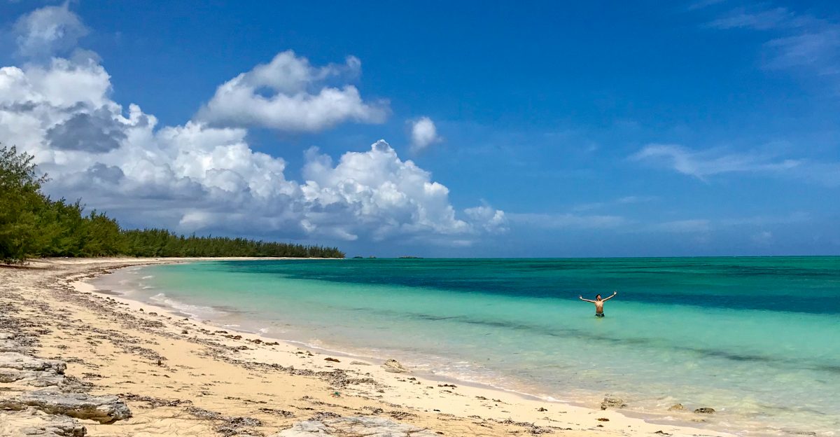 Basking in Pumpkin Bluff Beach, North Caicos | Photo credit: Kelly Bennett