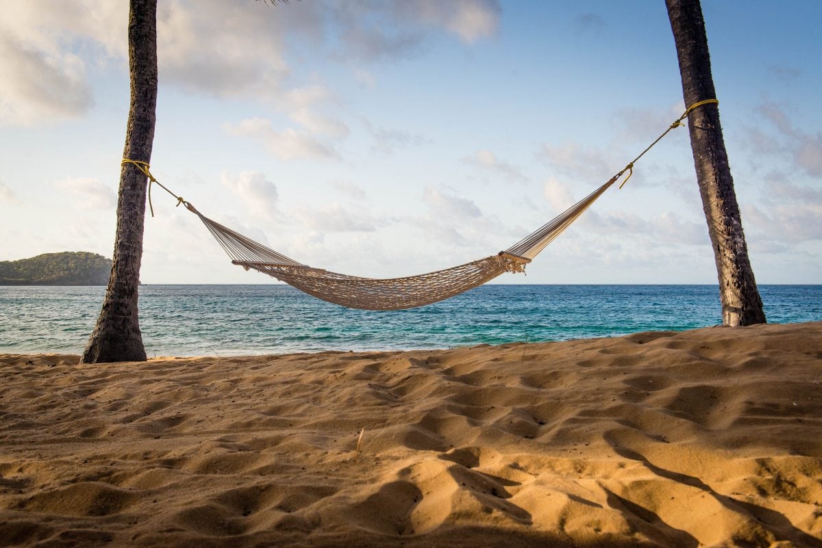 My thinking hammock at Curtain Bluff, Antigua