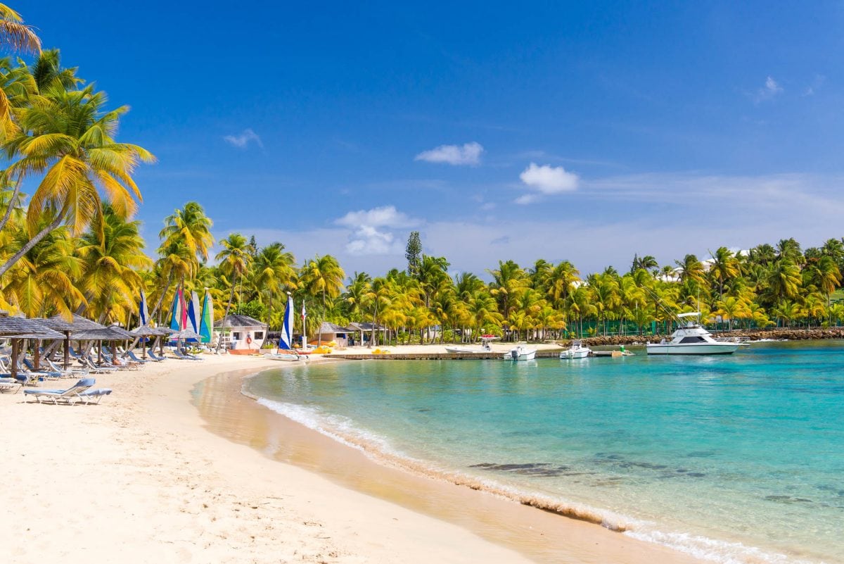 One of Curtain Bluff's two beaches