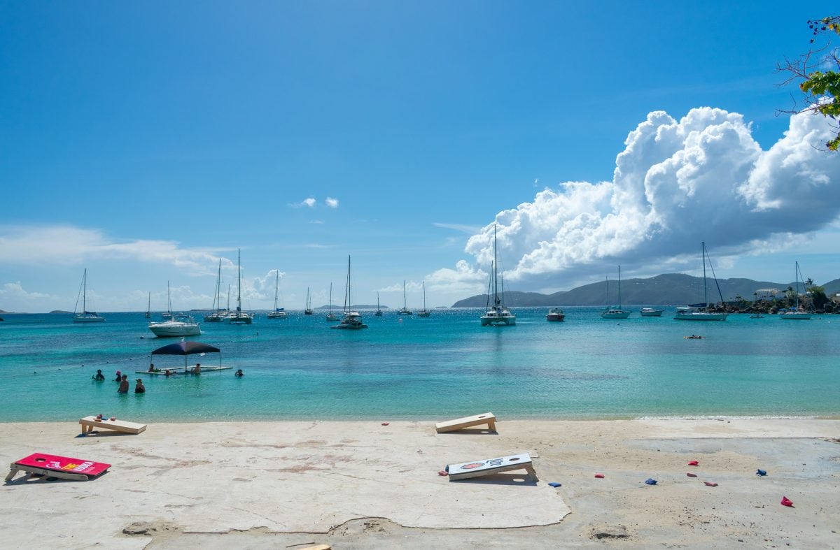 Game on at Dinghy's Beach Bar, Water Island, St. Thomas | SBPR