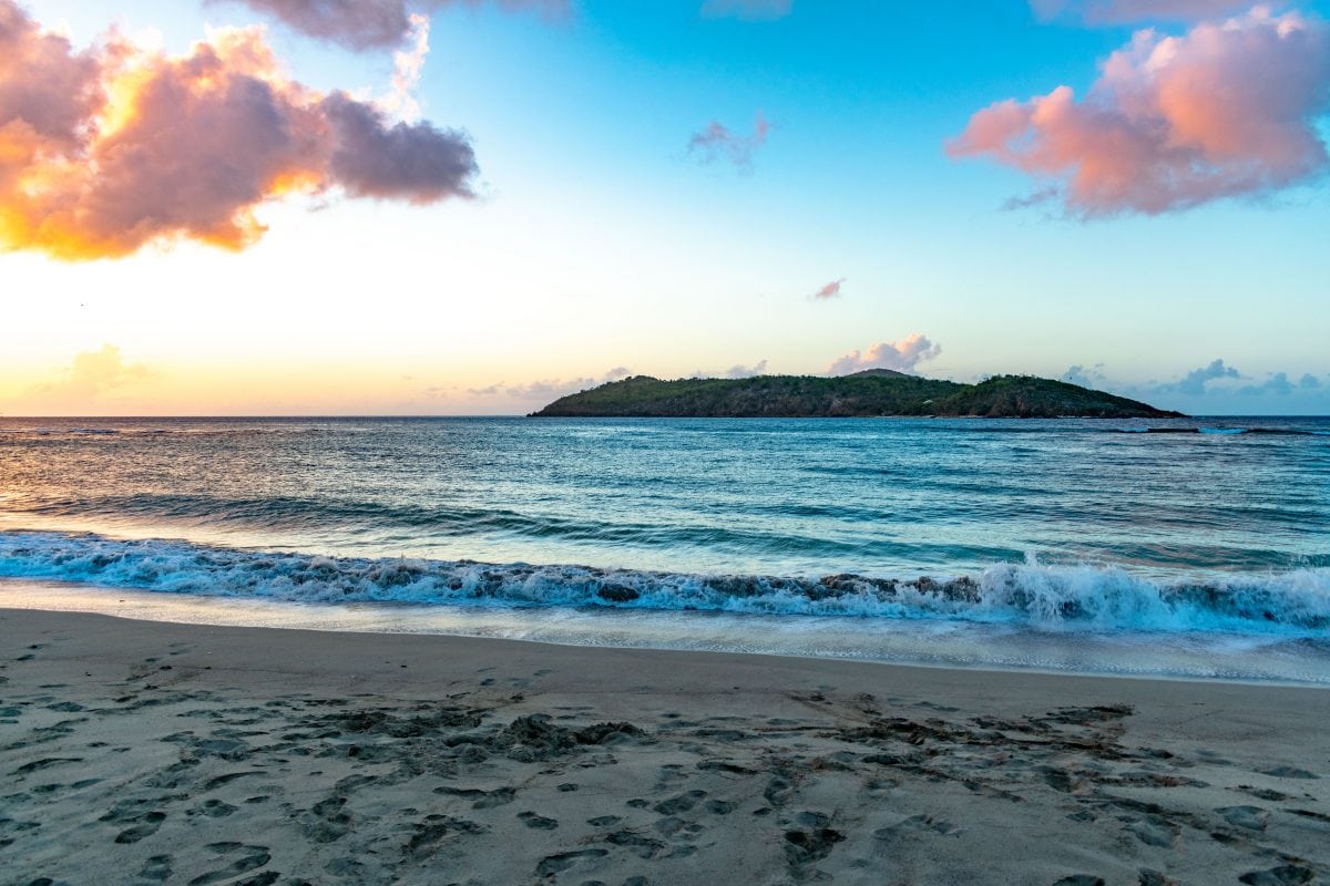 Sunset Over Inner Brass Island from Neltjeberg Beach, St. Thomas | SBPR