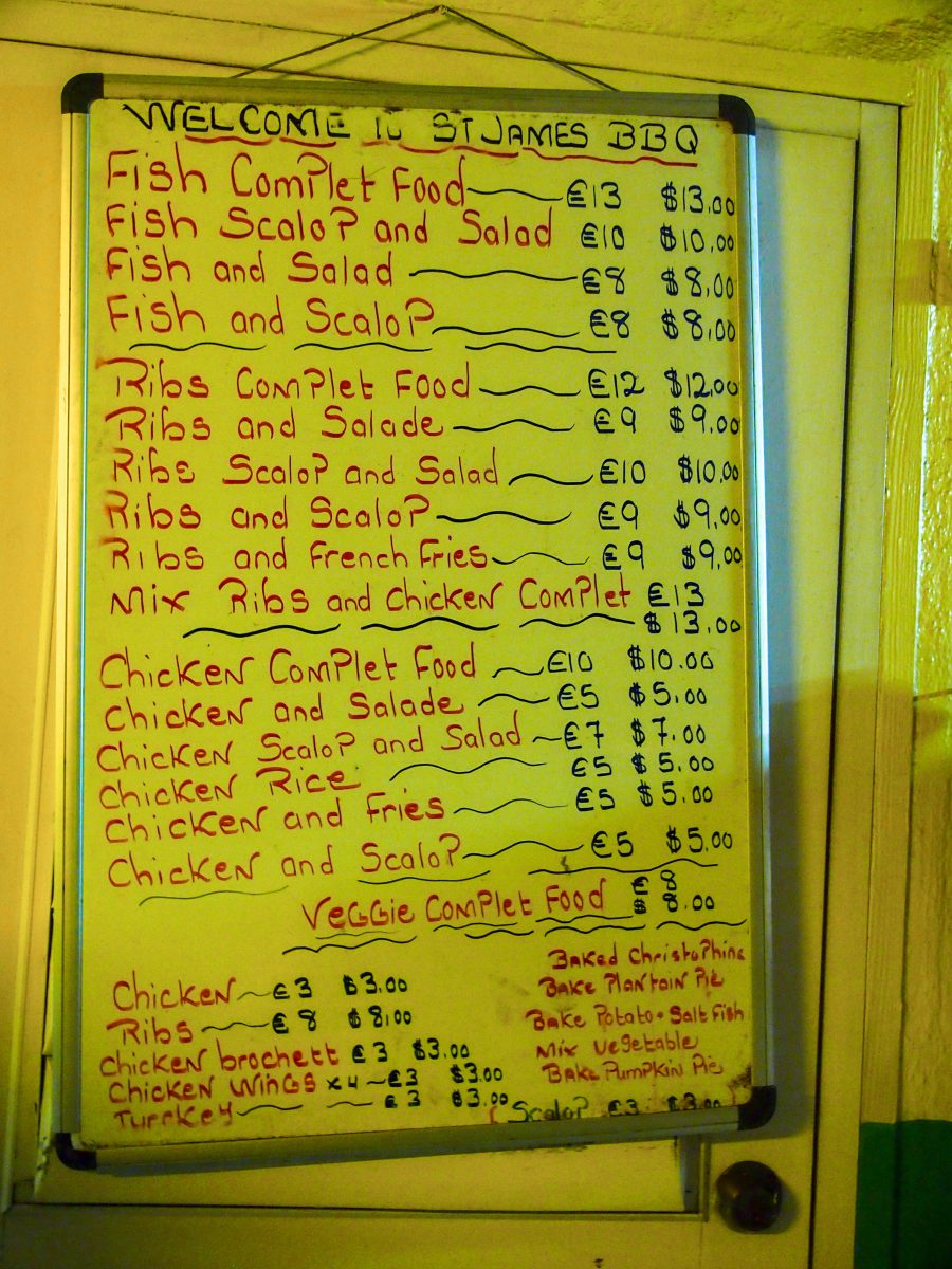 St. James BBQ Hangout Menu