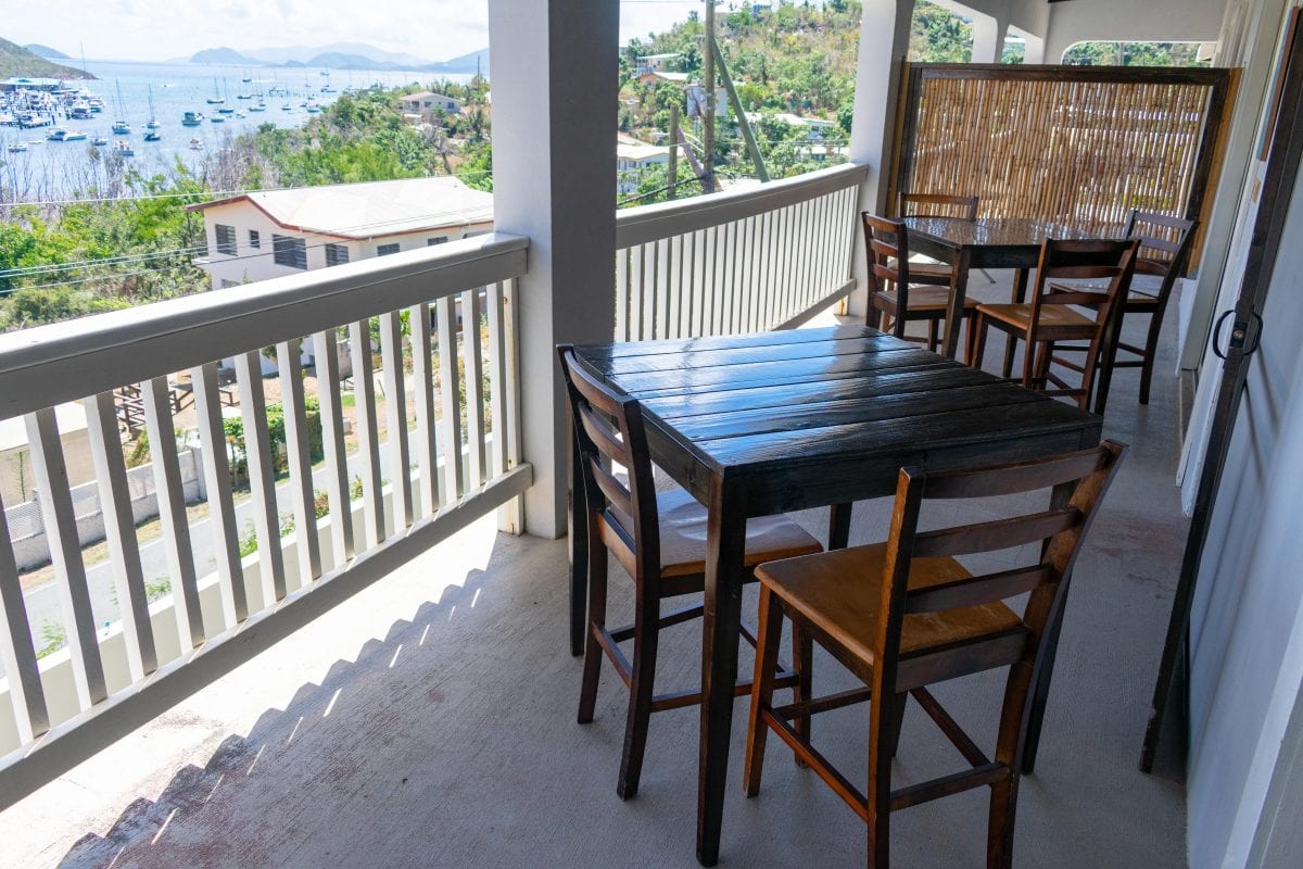 My daily breakfast spot at Two Sandals B&B, St. Thomas | SBPR