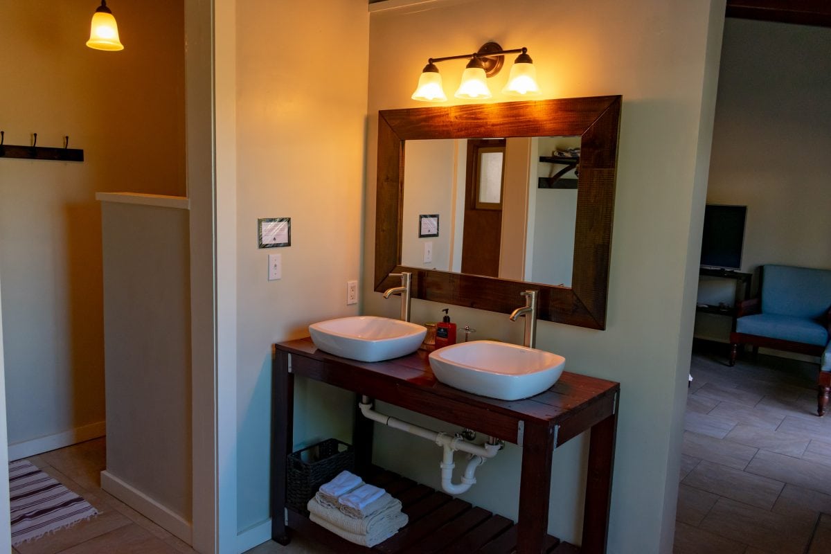 Bath vanity at Two Sandals, St. Thomas | SBPR