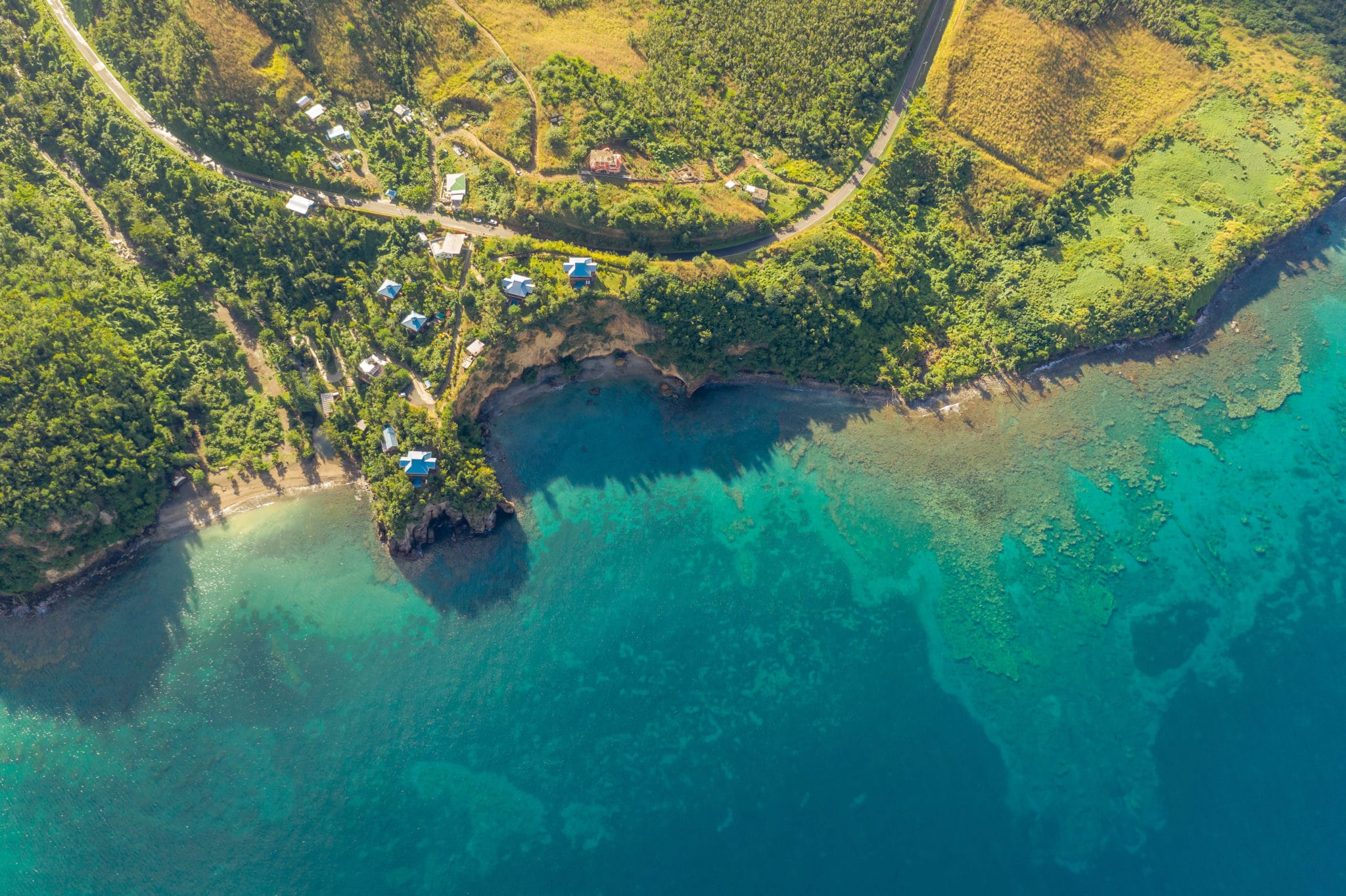 Blue water at Secret Bay Dominica