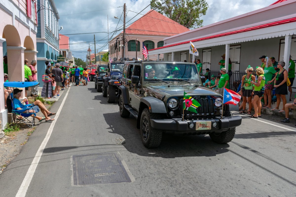 Classic cars and jeeps like these are still part of the fun during the St. Croix St. Patrick's Day Parade | SBPR