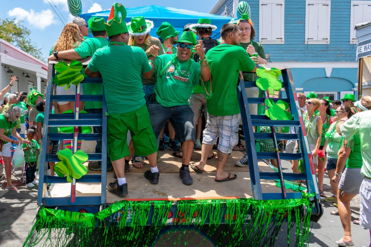 Just before noon on Company Street, 2018 St. Croix St. Patrick's Day Parade | SBPR