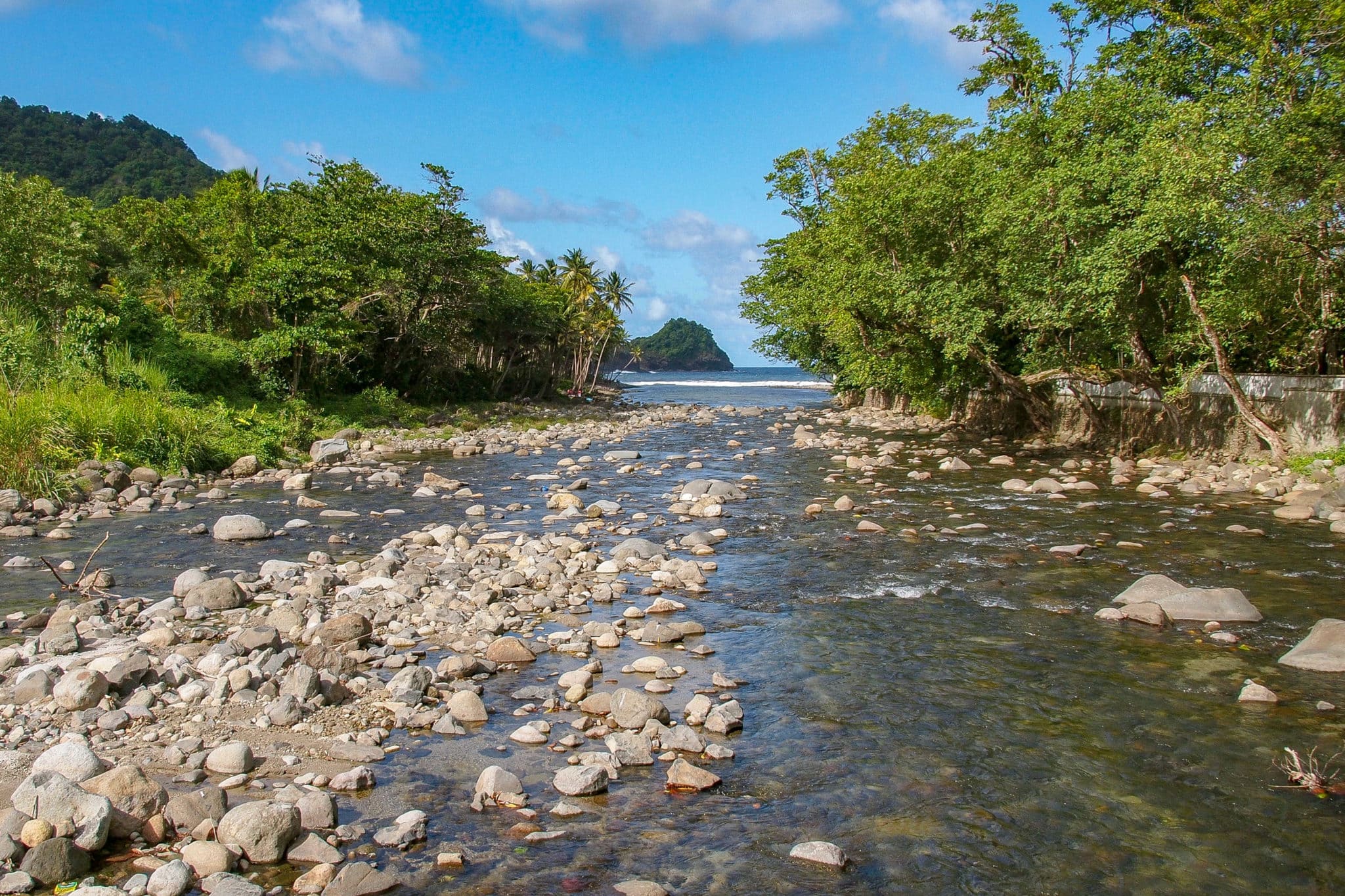 The Maroons of Dominica often raided the colonial plantation near this spot at the mouth of the Rosalie River | SBPR