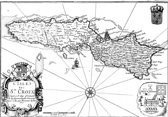 1671 French Map of Sainte Croix