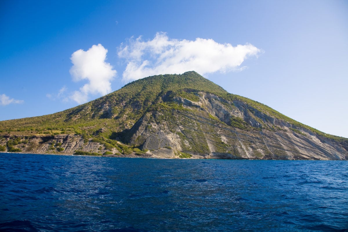 Statia from the sea | Credit: Flickr user Andries3