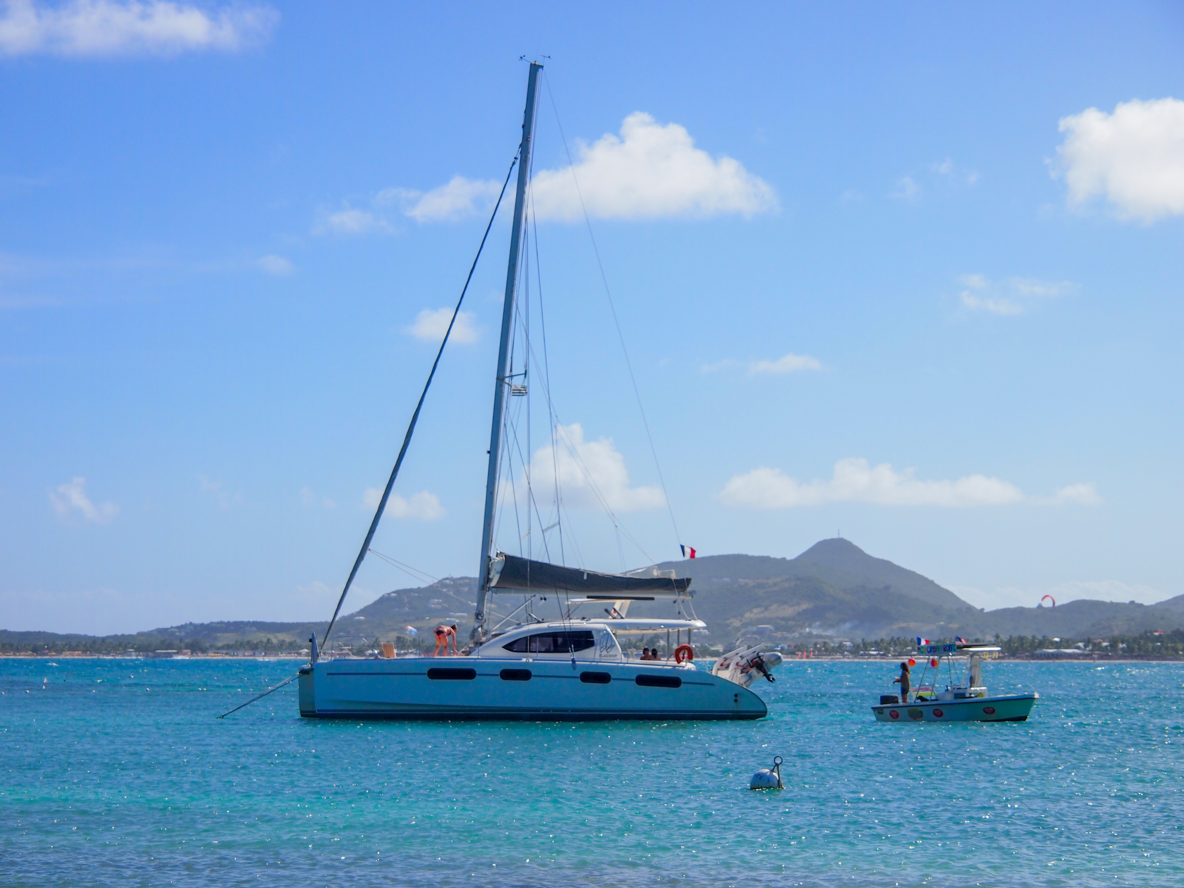 Ice Cream Boat Making a Delivery in St. Martin