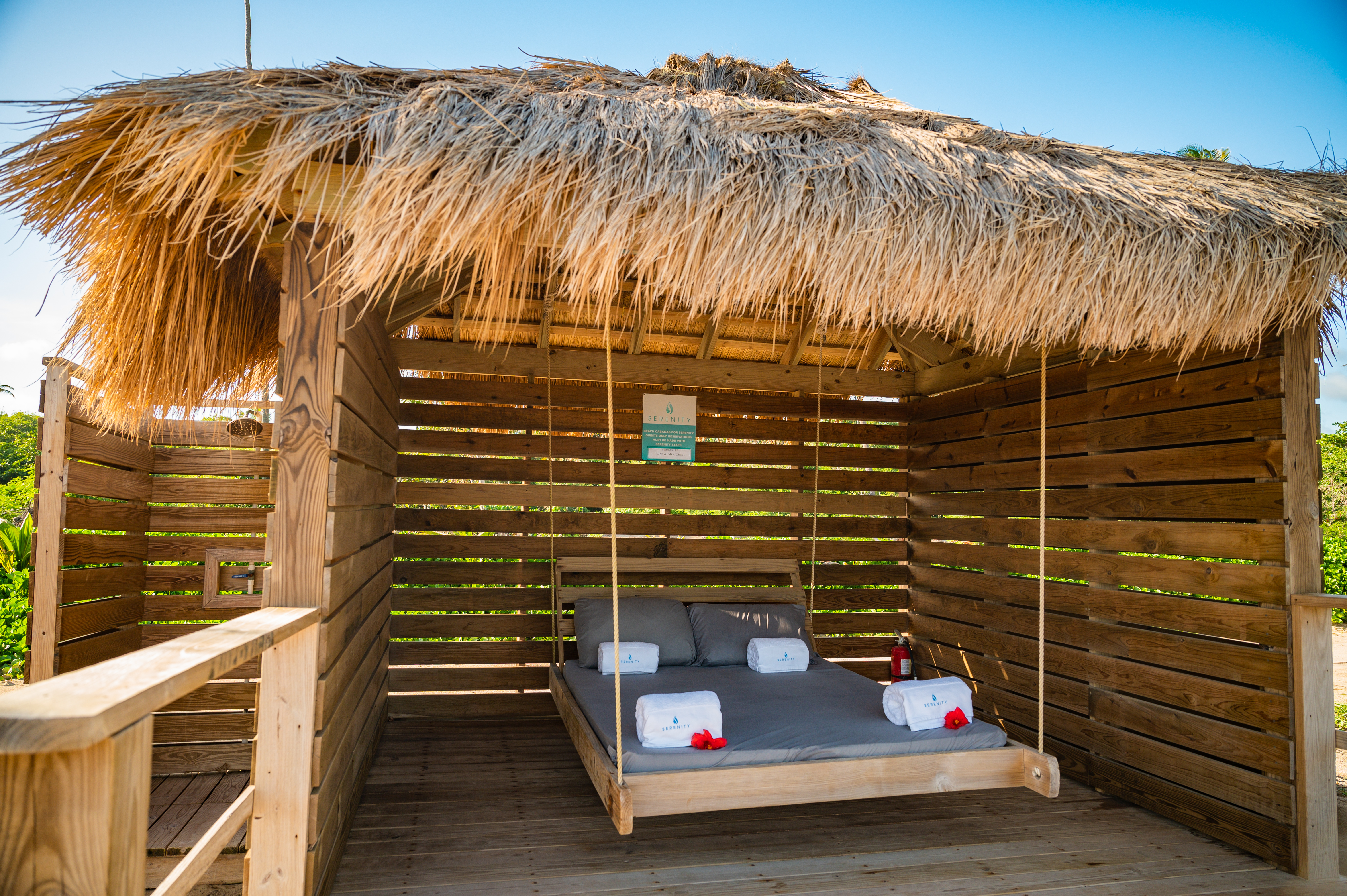 With one call to your butler, you can reserve your own private oceanfront beach cabana. 