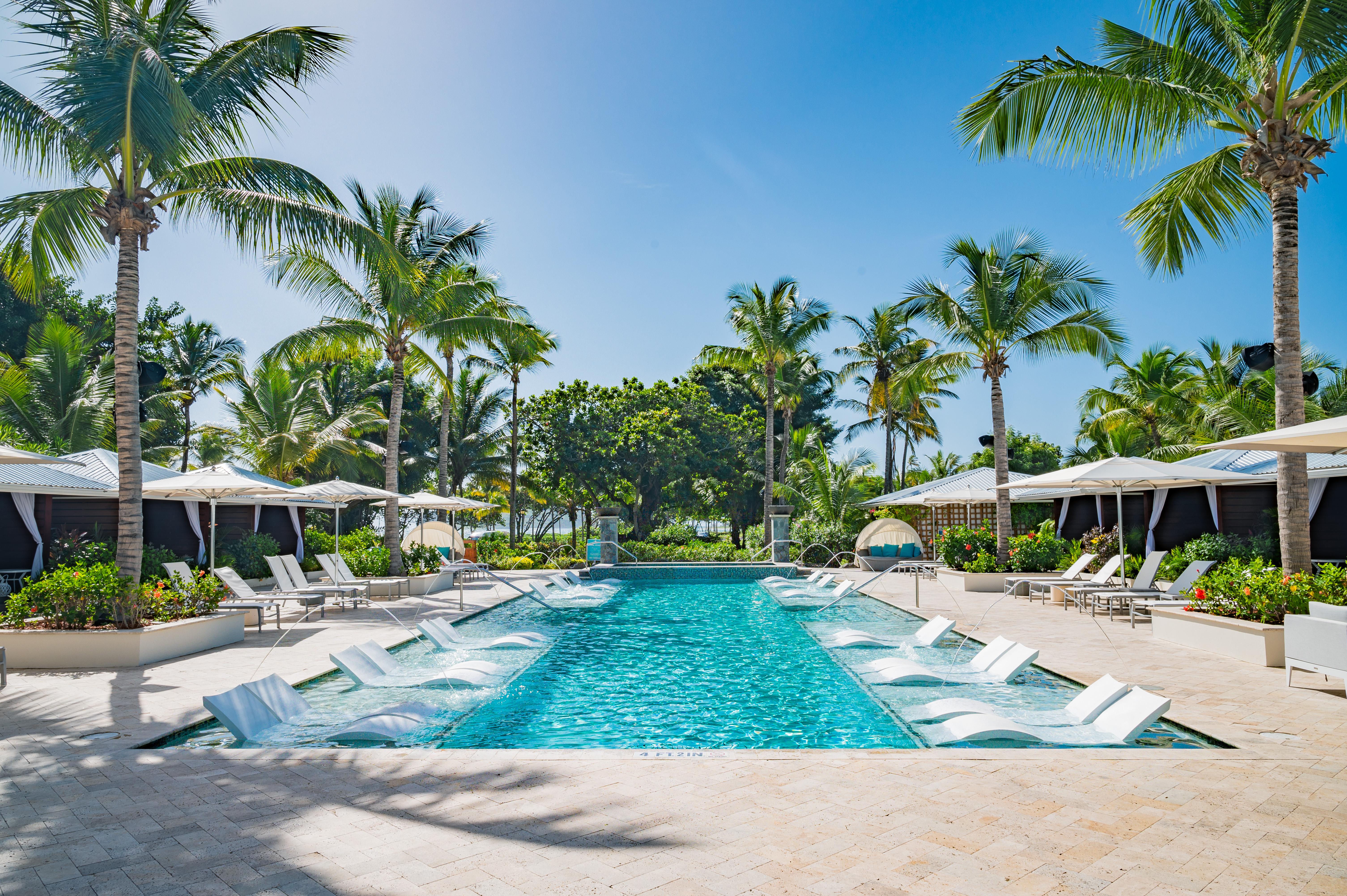 The Greathouse pool is magnificently designed and sparkles at the center of the property. Lounging around the in-pool loungers or private poolside cabanas is heavenly.