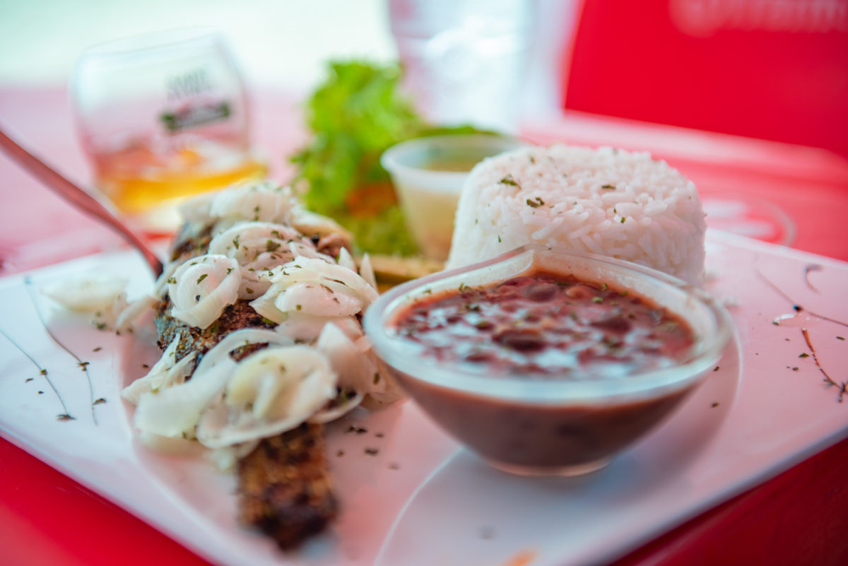 Caribbean food: Grilled Snapper, beans, and rice in Martinique