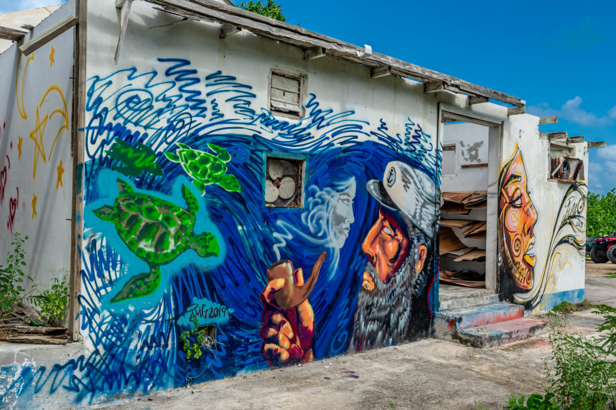 Art from ruins in Sandy Ground, Anguilla