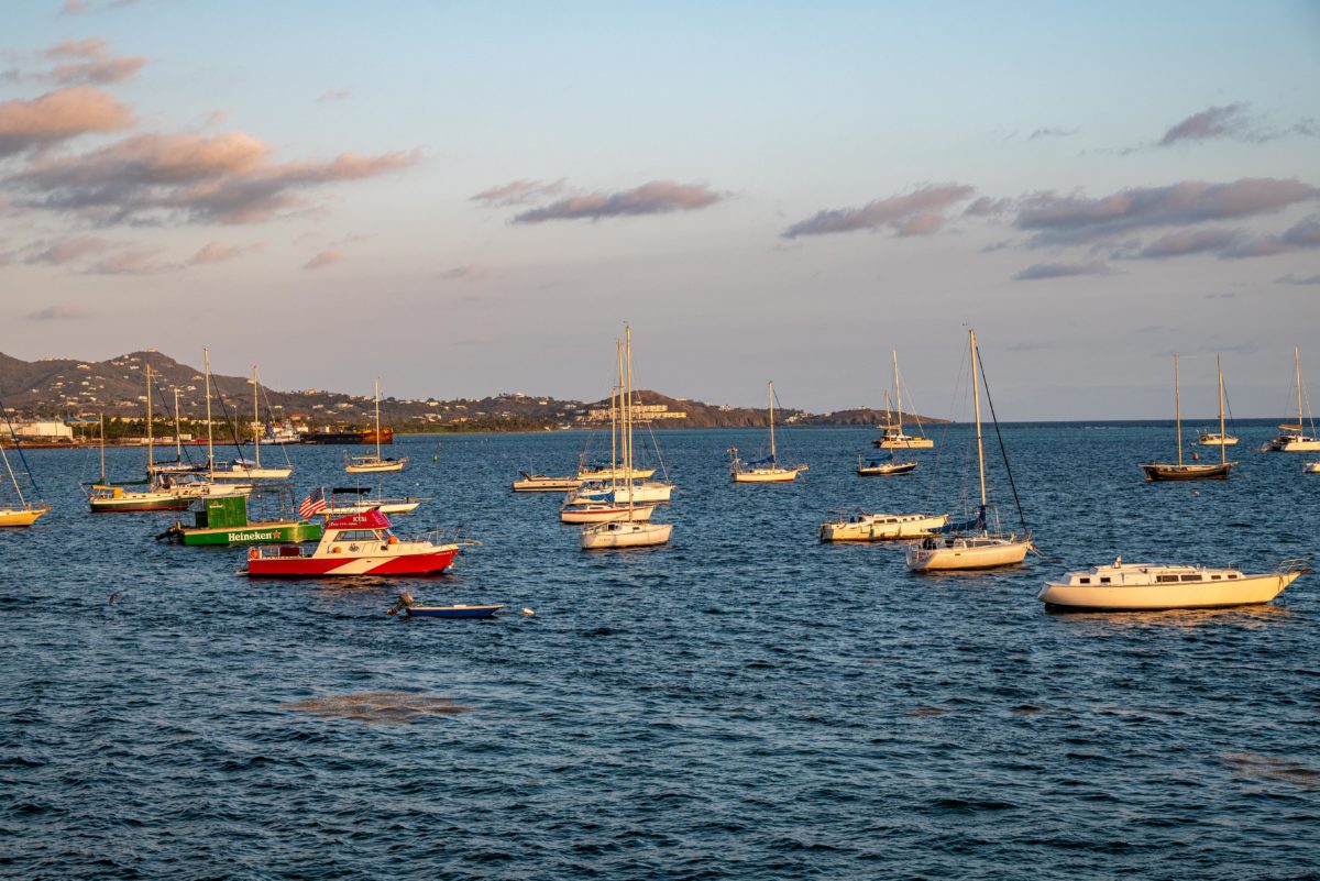 Sunrise Lighting up Boats in Christiansted Harbor