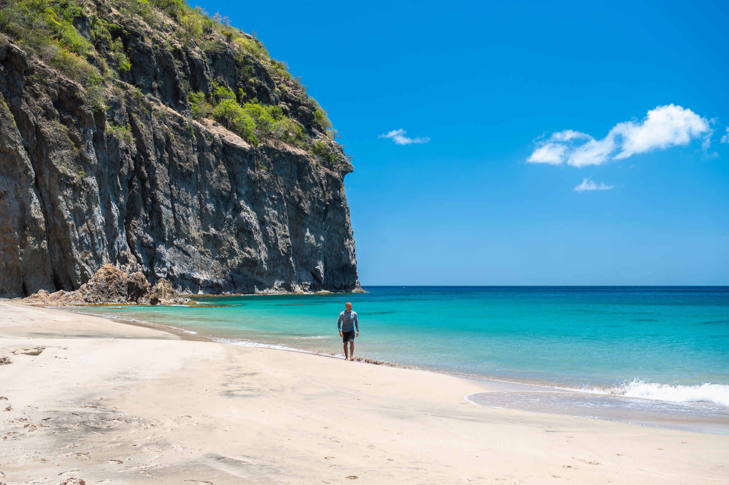 Walking at Rendezvous Beach Montserrat