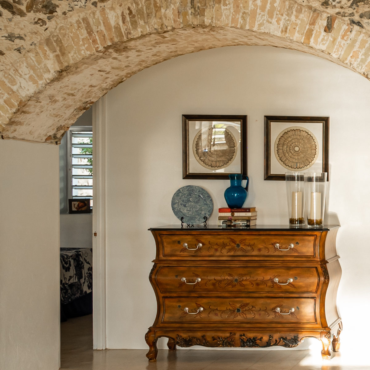 Vintage accents under the arches