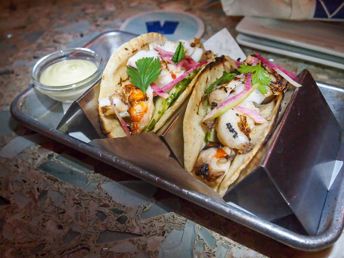 Seared Shrimp Tacos at The Longboard St John