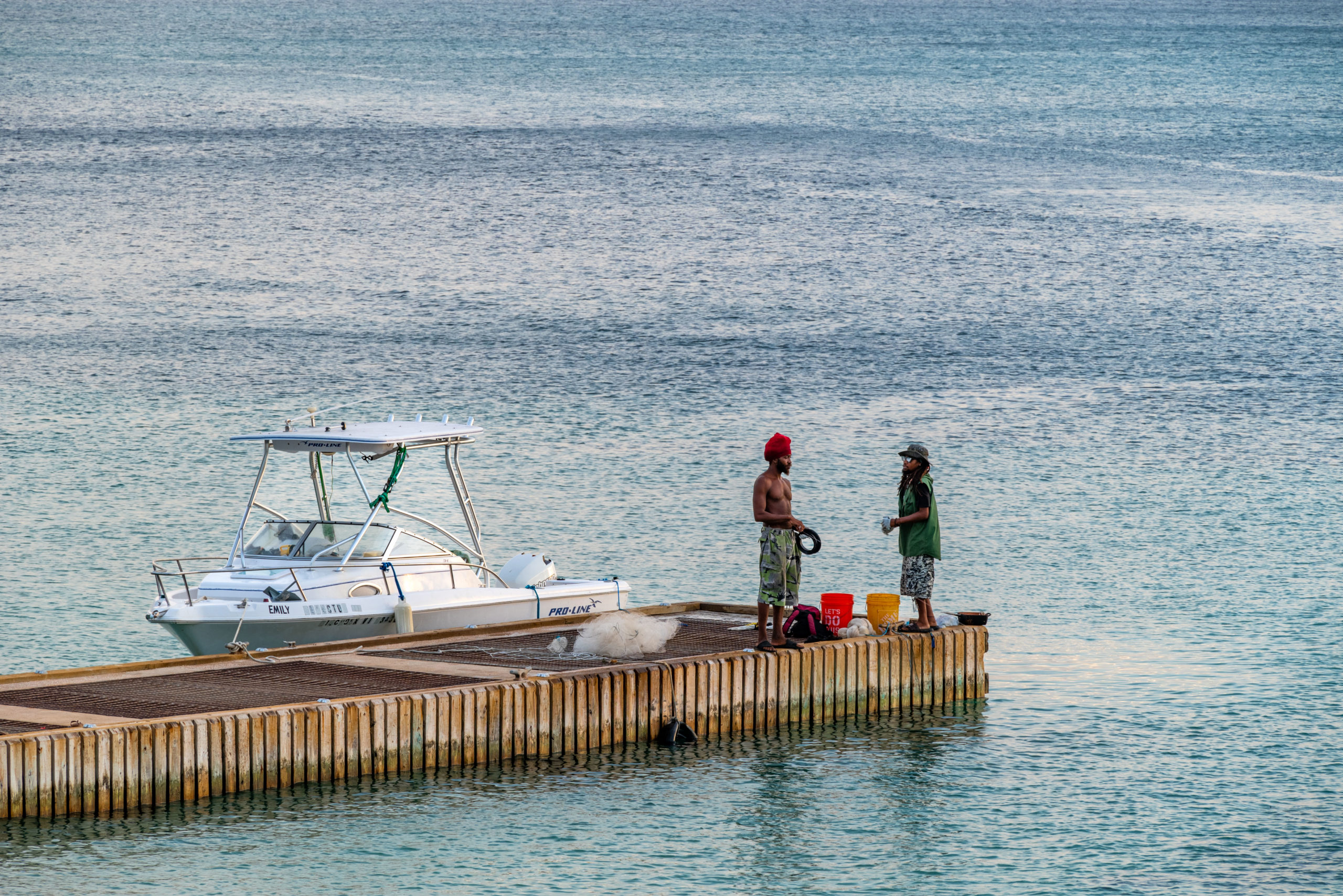 St Croix Jetty Fishing Lime Near Dusk in Frederiksted