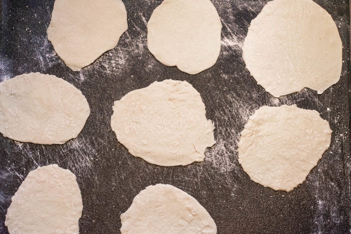 rolled fry bake dough