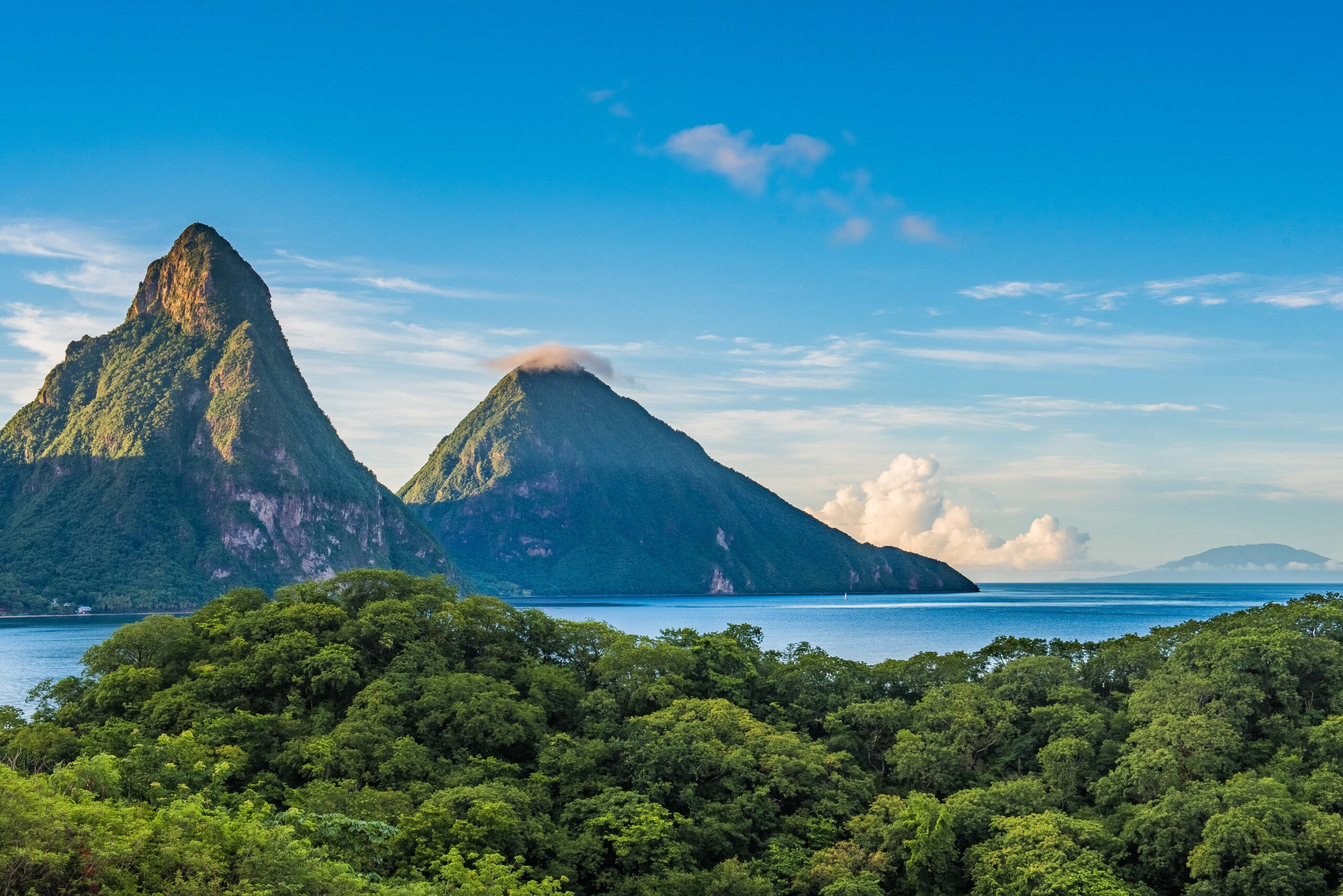 Pitons at sunrise