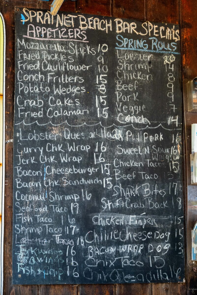 Spratnet St Croix Menu